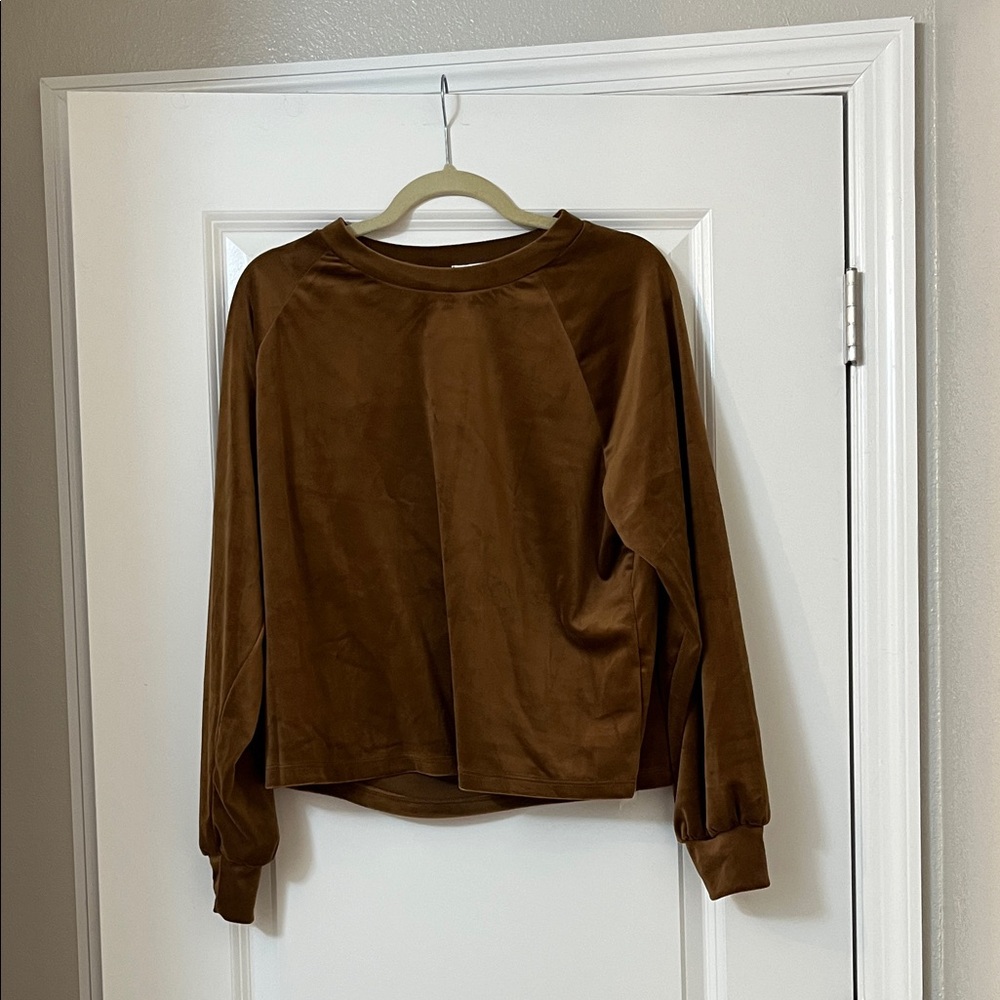 Chic Brown Crew Neck Women's Sweater